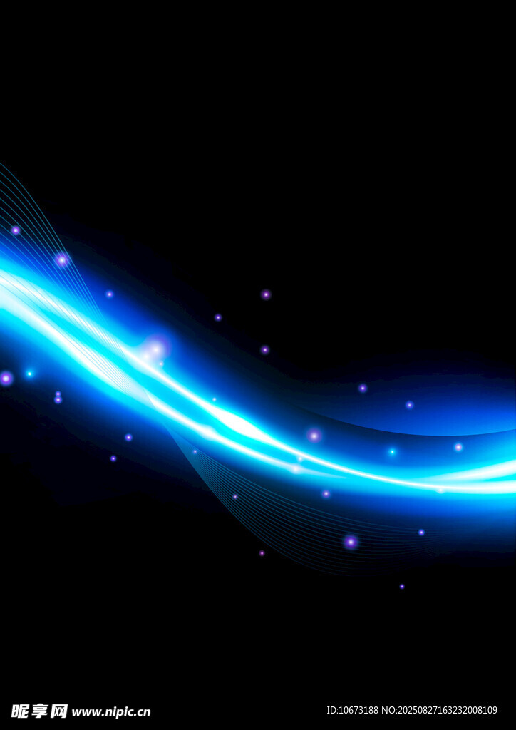 藍色流光曲線夢幻動感效果