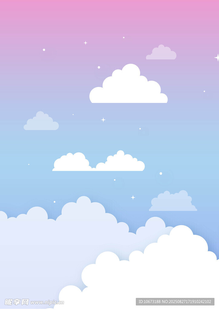 夢幻天空中的云朵景象