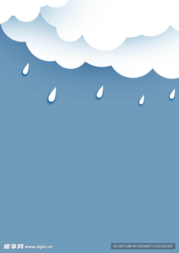 藍(lán)色天空中的雨滴與云朵