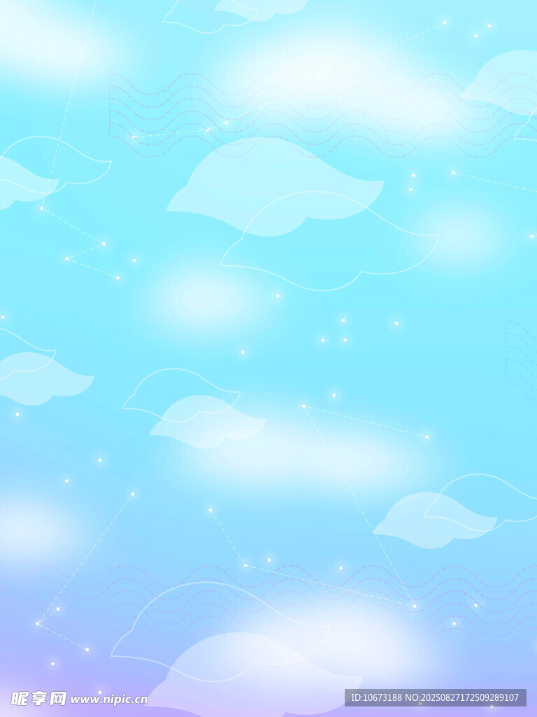 夢幻藍(lán)紫天空云朵背景圖