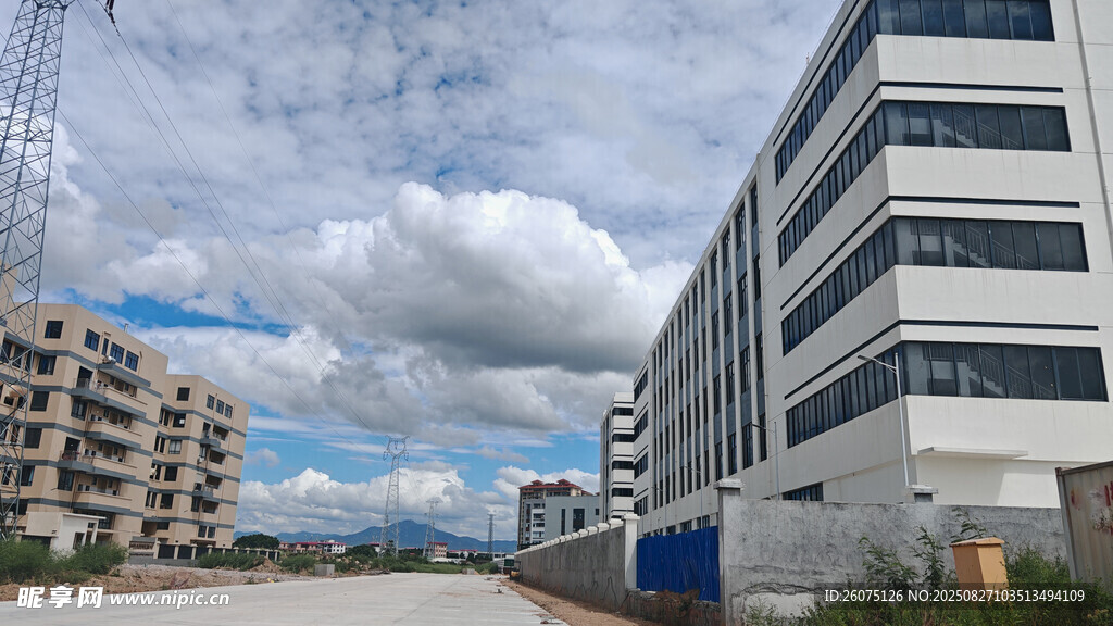 城市在建建筑群景象