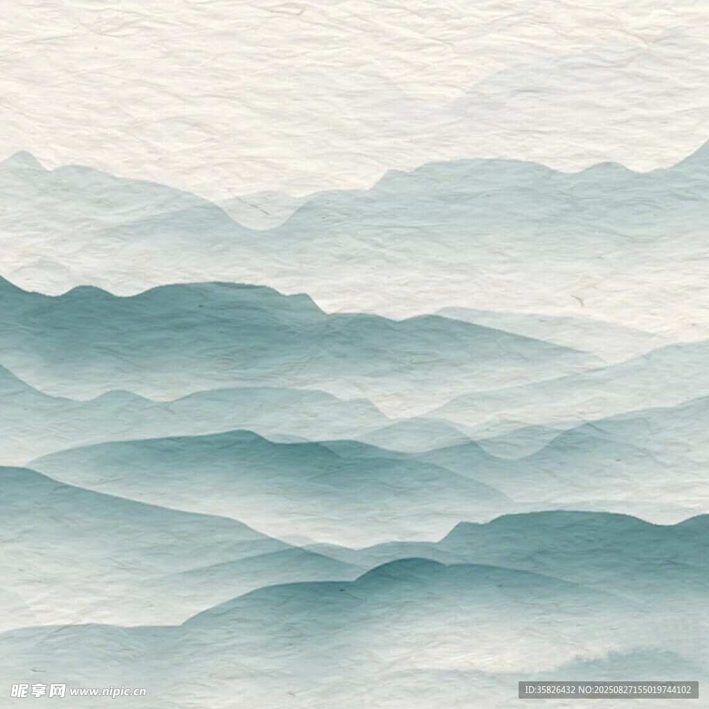 水墨山巒意境圖