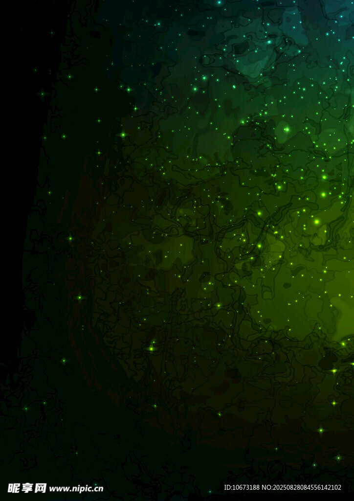 夢(mèng)幻綠調(diào)星空背景圖