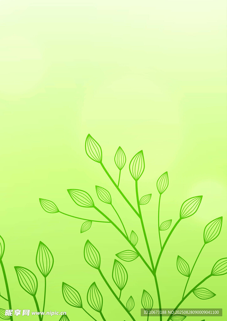 清新綠葉植物背景圖