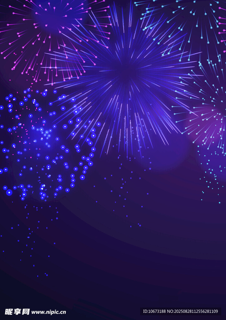 夢(mèng)幻紫色煙花夜空美景