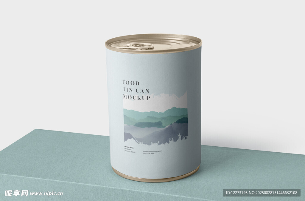 簡約山水圖案罐裝飲料