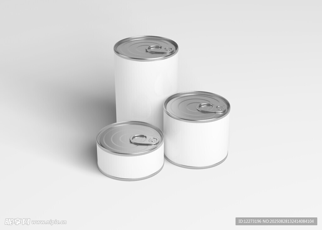白色罐裝物品展示