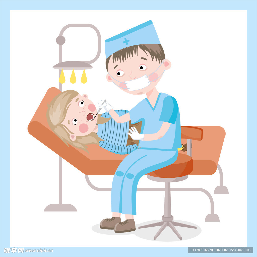 醫(yī)生為兒童進行口腔檢查