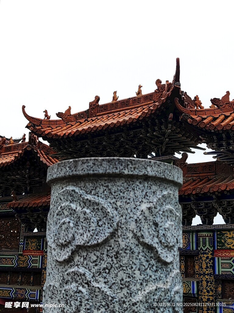 中式石柱與傳統(tǒng)古建筑