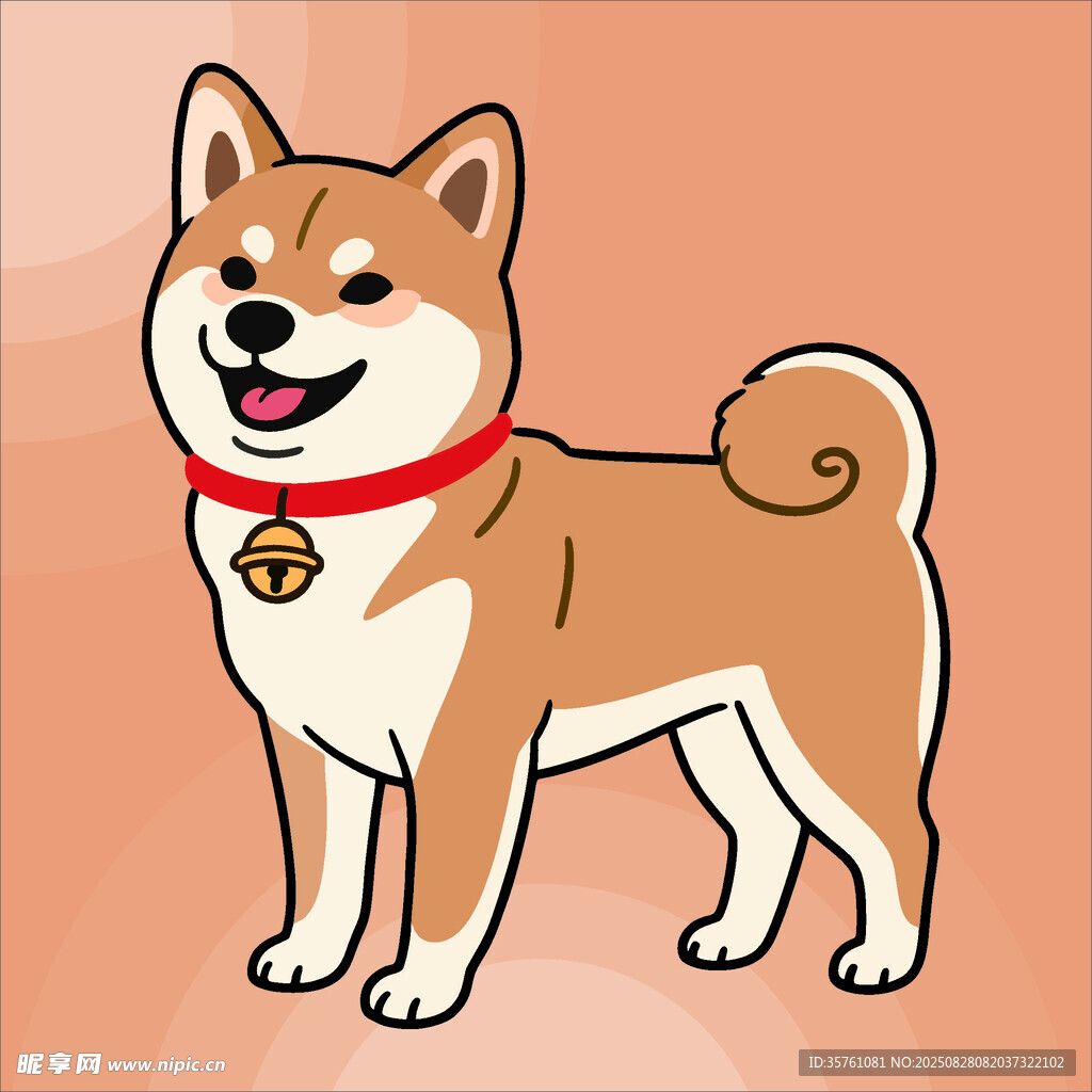 柴犬創(chuàng)意抽象兒童手繪插畫