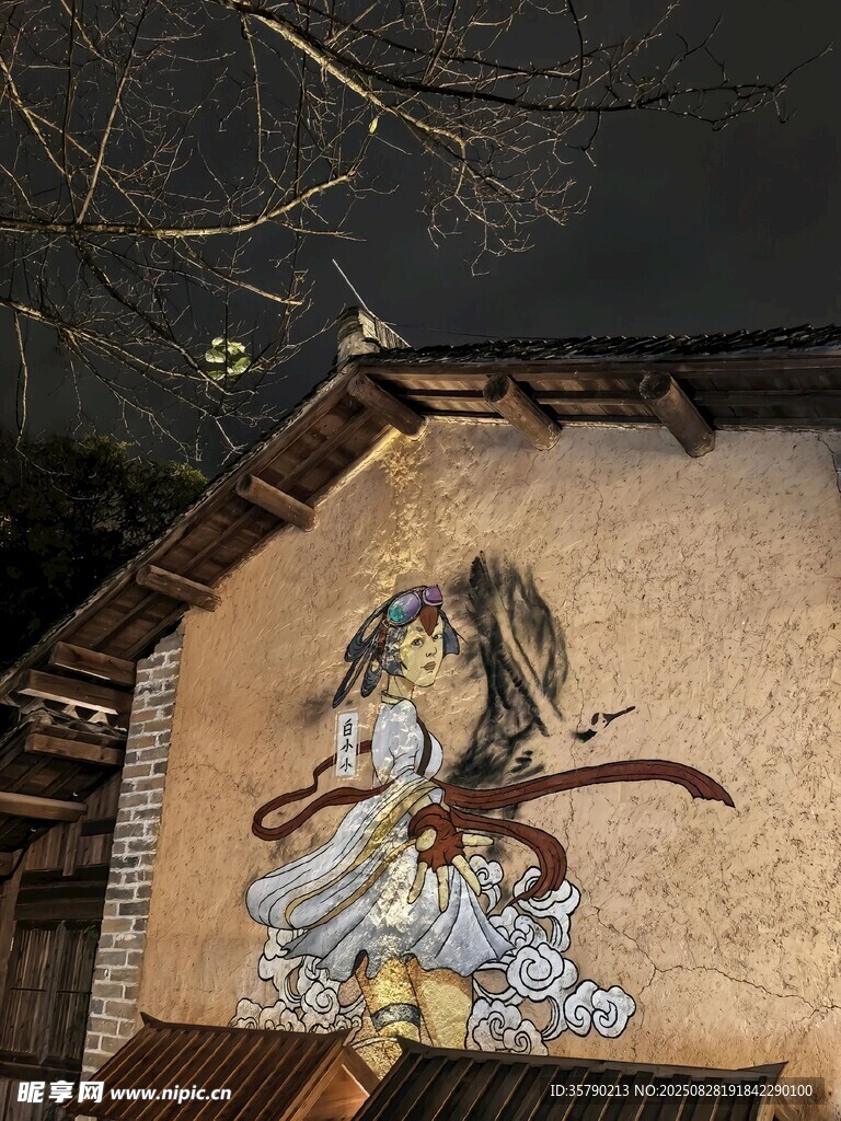 古墻精美壁畫藝術(shù)展示