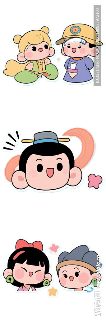 可愛卡通古代人物形象