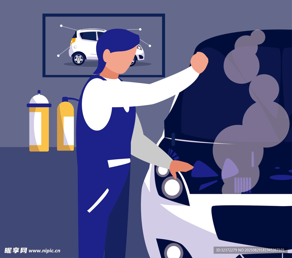 汽車工人專注維修車輛