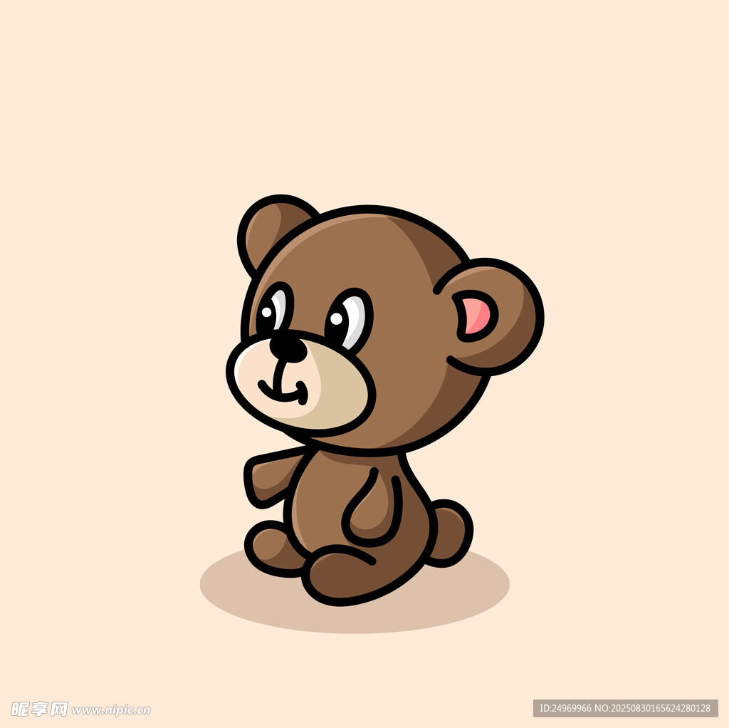 可愛(ài)棕色小熊卡通形象