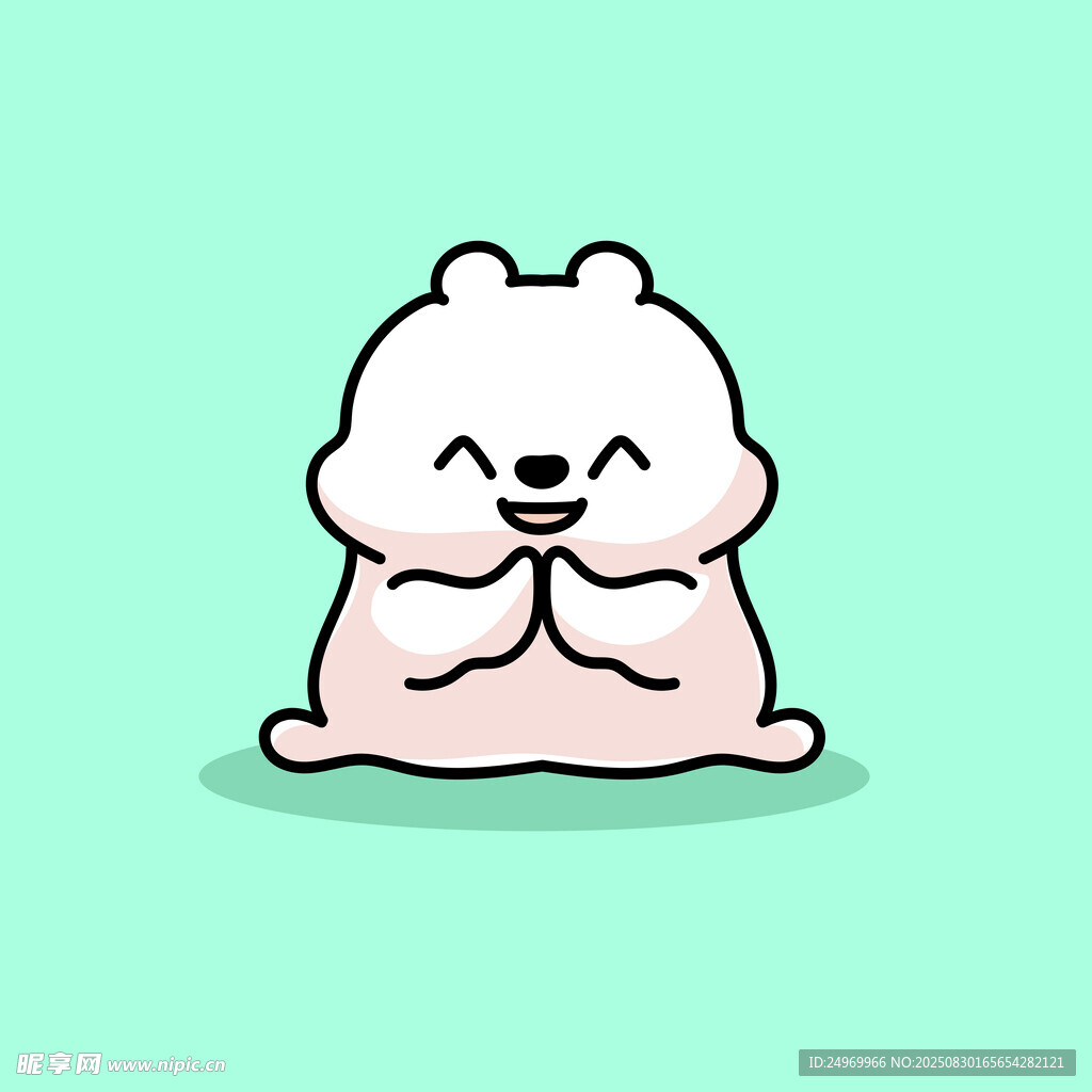 可愛小熊雙手合十賣萌