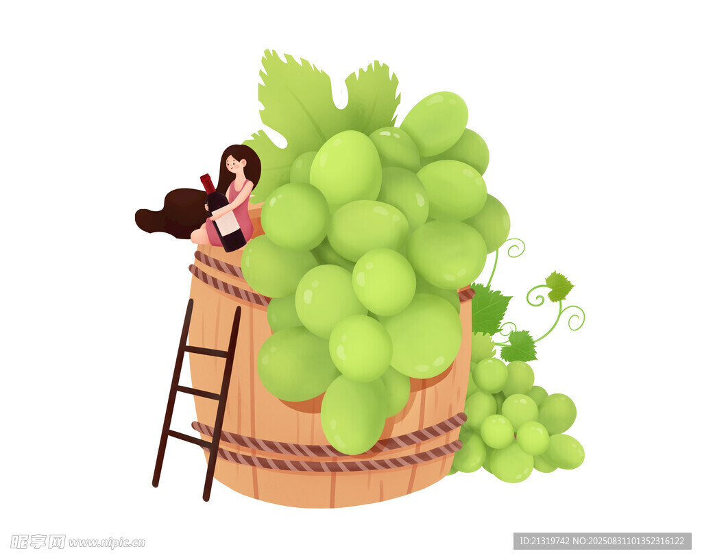 葡萄插畫素材