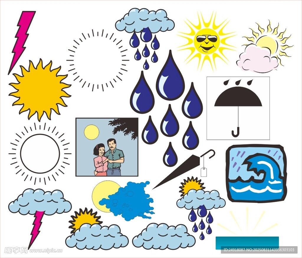 天氣圖案 天氣標(biāo)識 天氣符號 