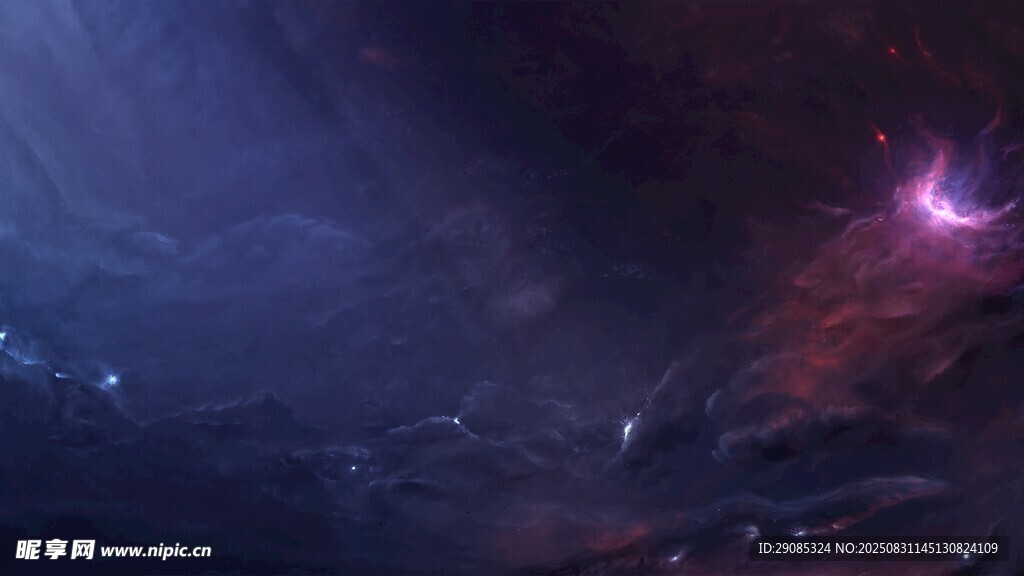 夢幻紫色星空宇宙景象