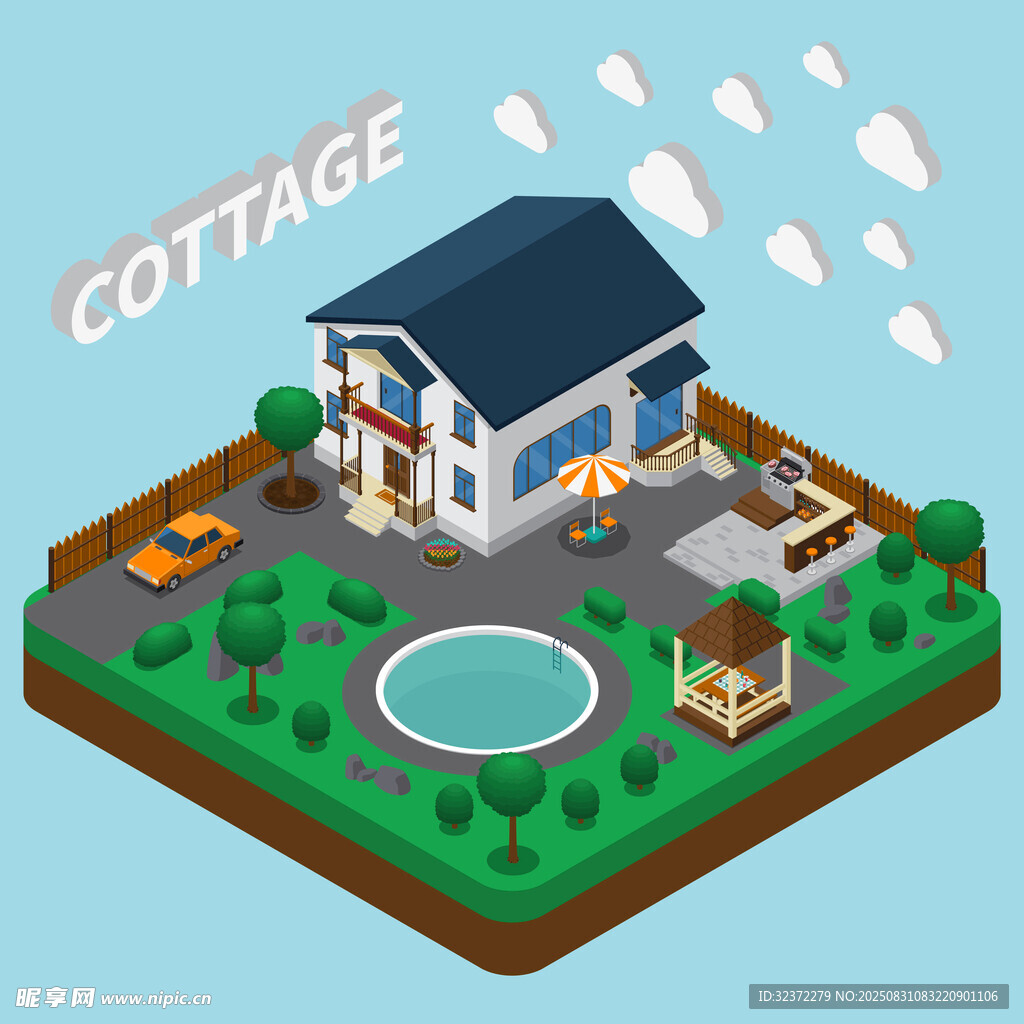可愛小屋與庭院景觀