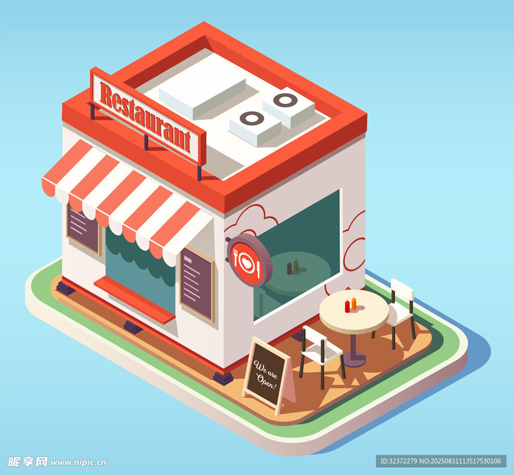 紅白便利店3D立體模型