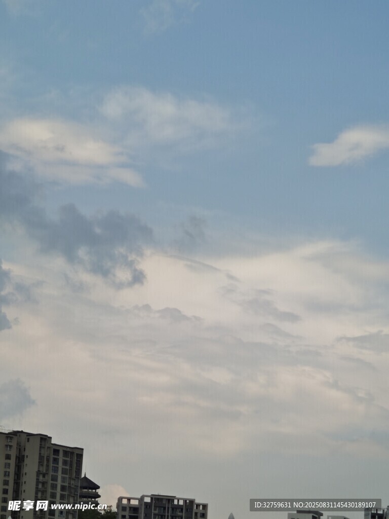 城市上空的云朵景觀