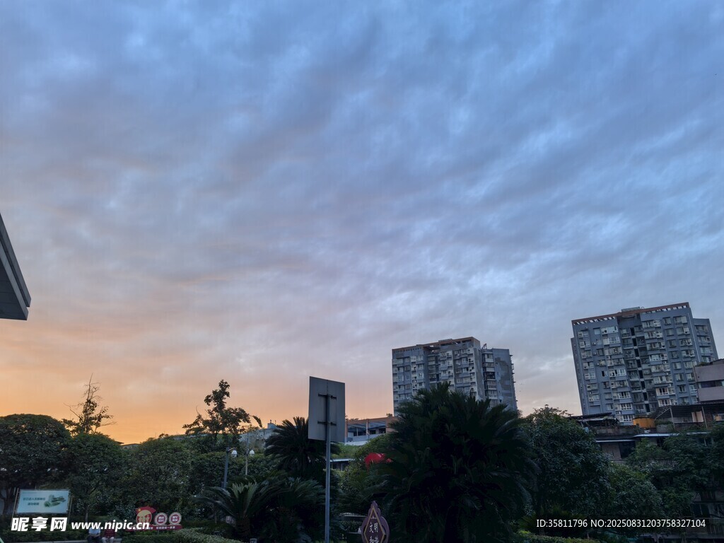 城市黃昏天際線景觀