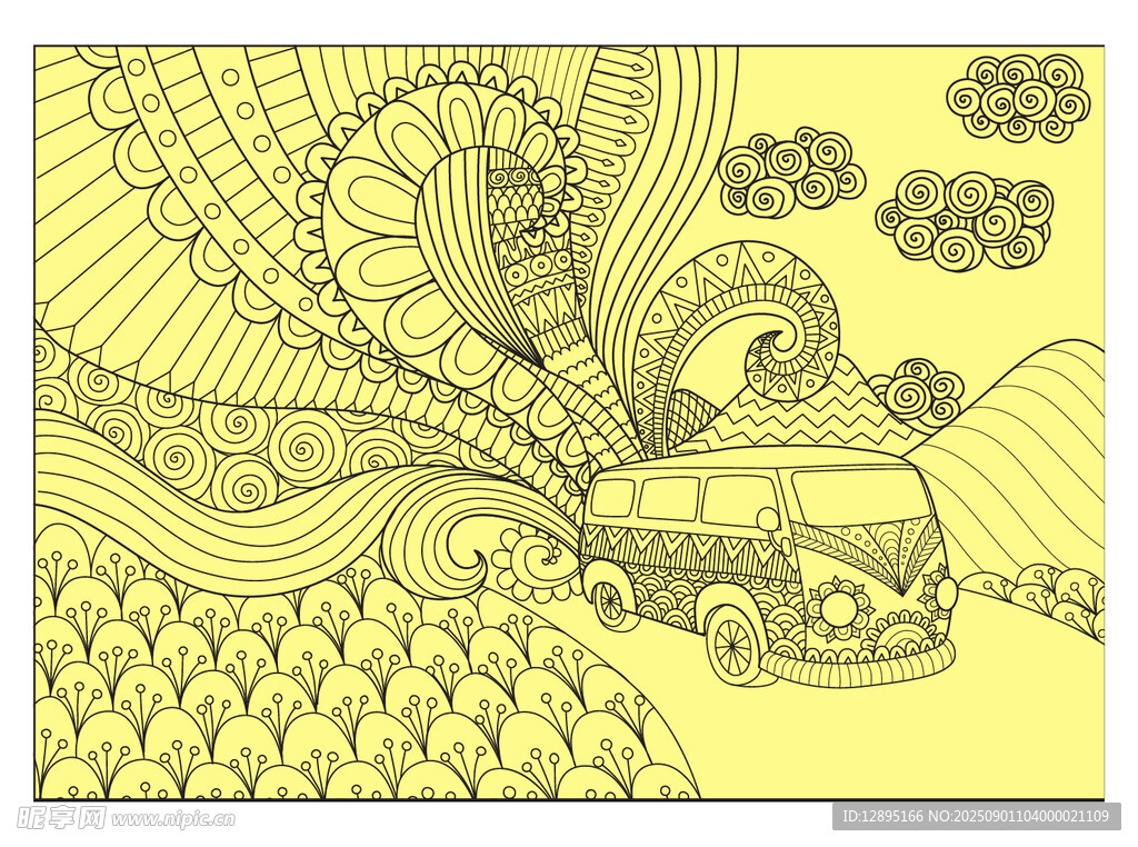 手繪風(fēng)格汽車出行插畫