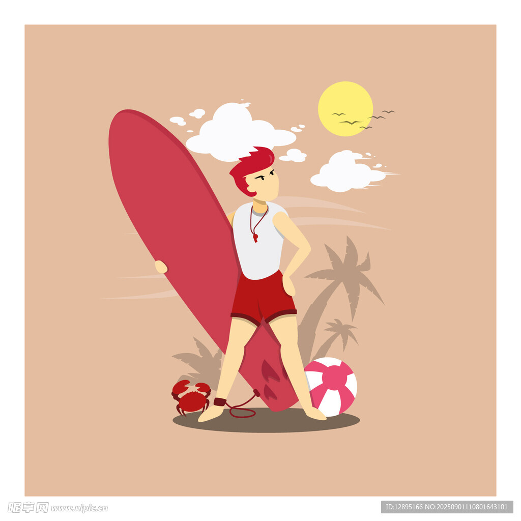 夏日沖浪者的休閑時(shí)光