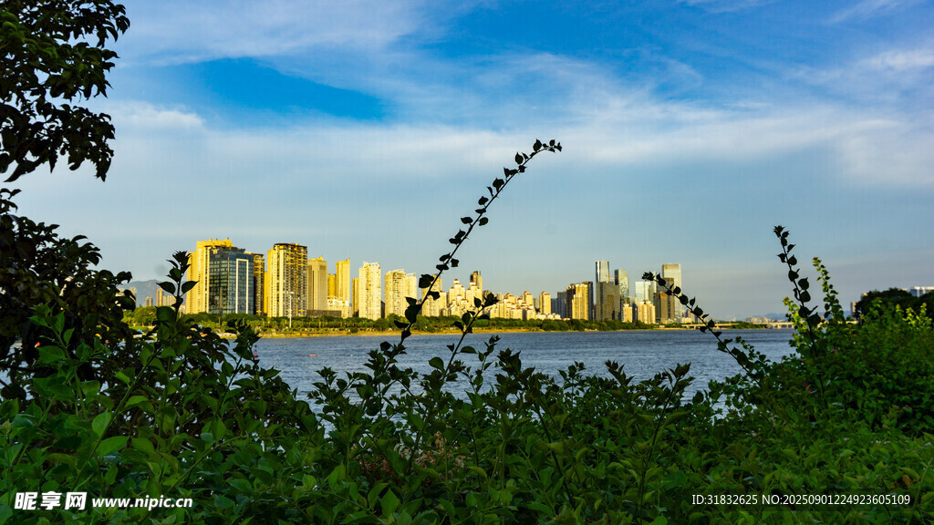 湖畔城市風(fēng)光