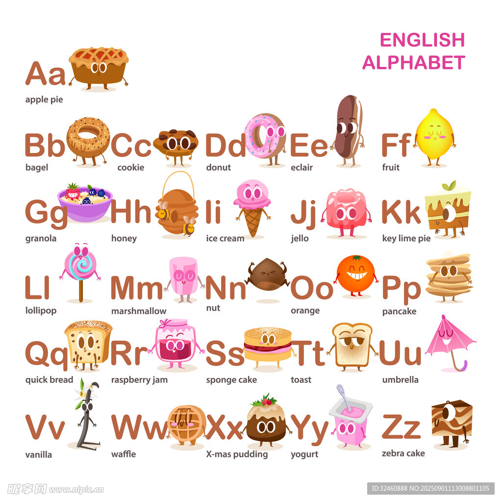 多彩英文字母圖標展示