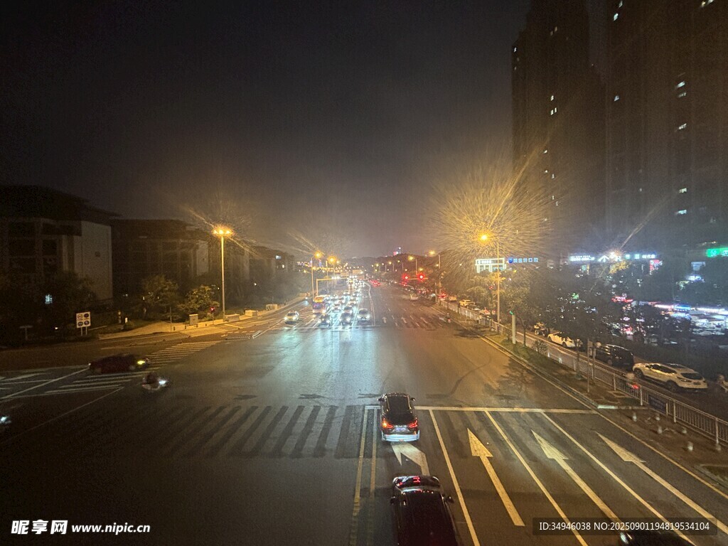 城市夜晚車水馬龍景象