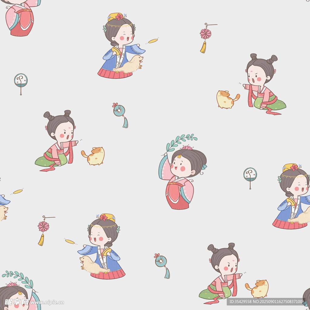 古風(fēng)仕女圖案