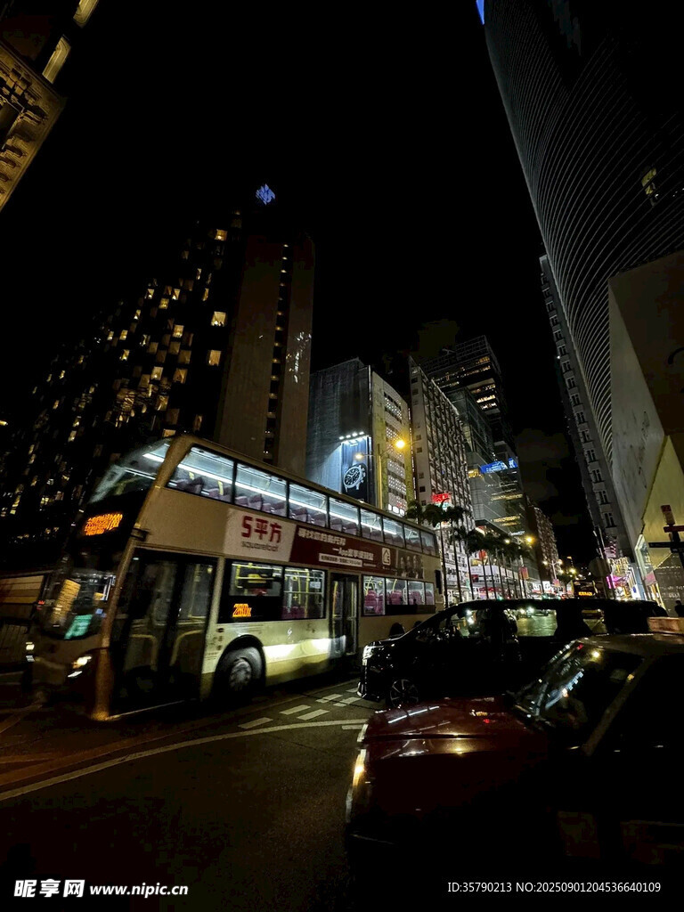 城市夜晚繁忙街道景象
