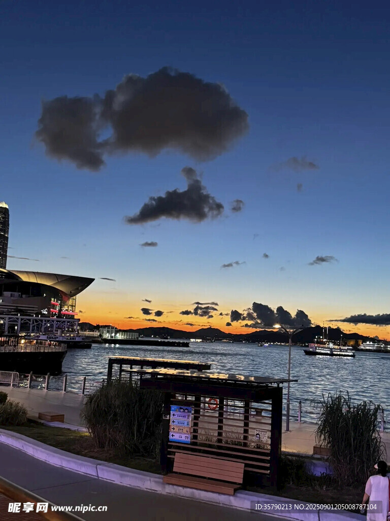 海濱黃昏美景