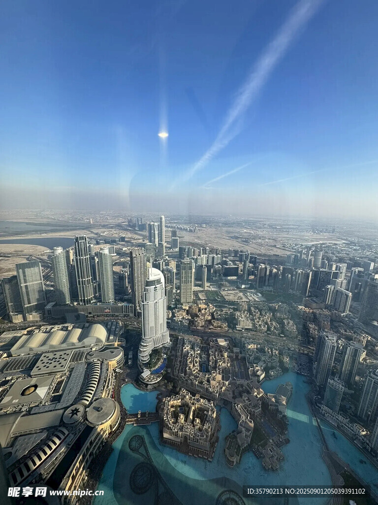迪拜城市天際線俯瞰美景