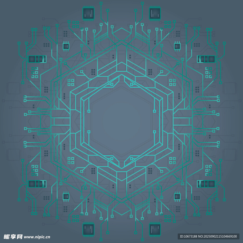 科技風(fēng)六邊形電路板圖案