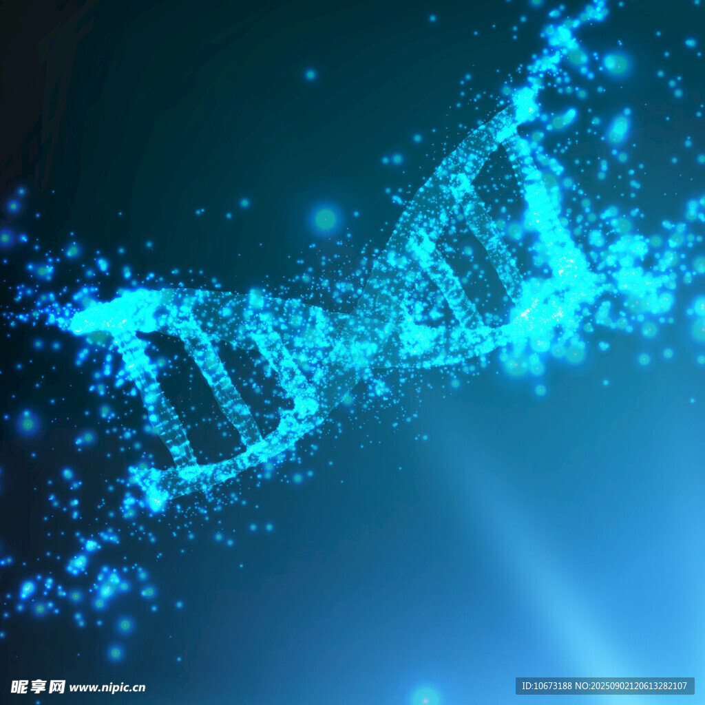 藍色DNA分子結構圖像