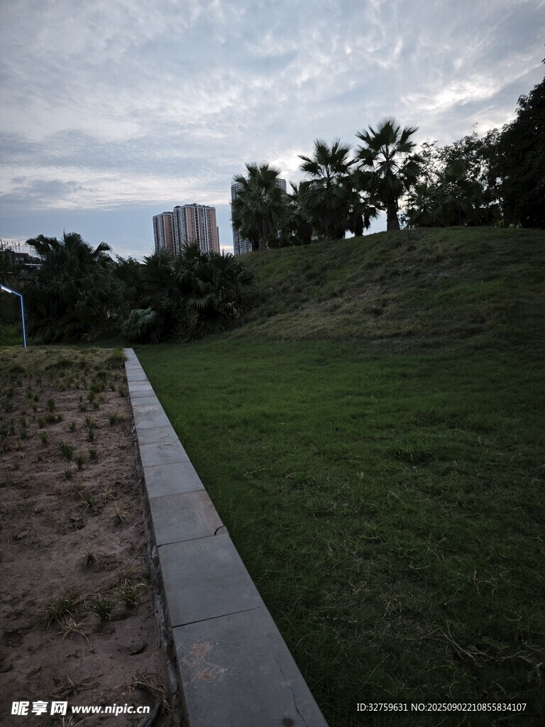 城市中草地與建筑景觀