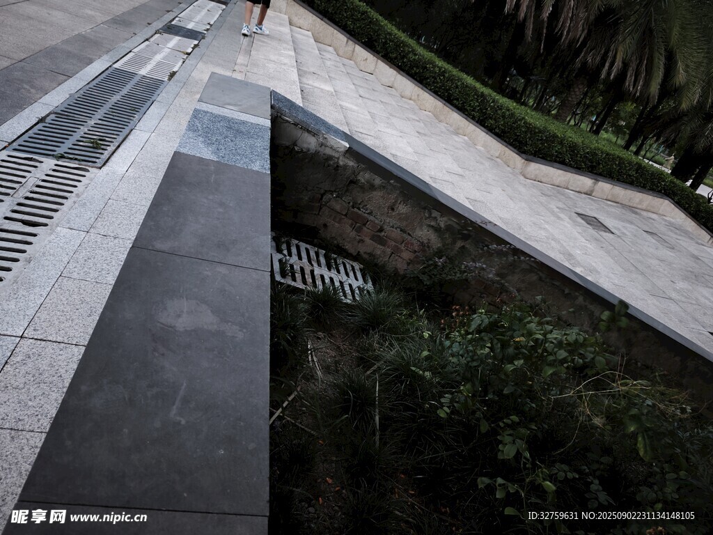 城市戶外道路旁綠植景觀