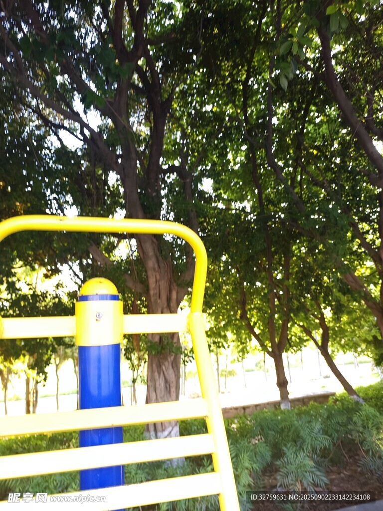 戶外公園中的健身器材