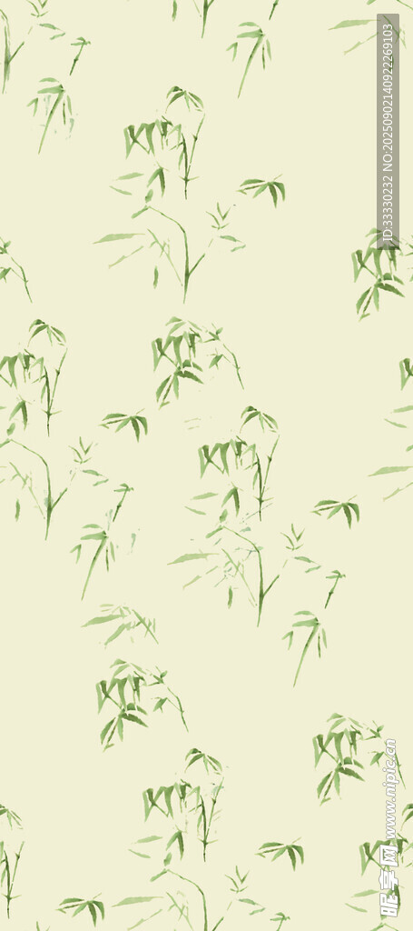 清新手繪風(fēng)綠色植物圖案