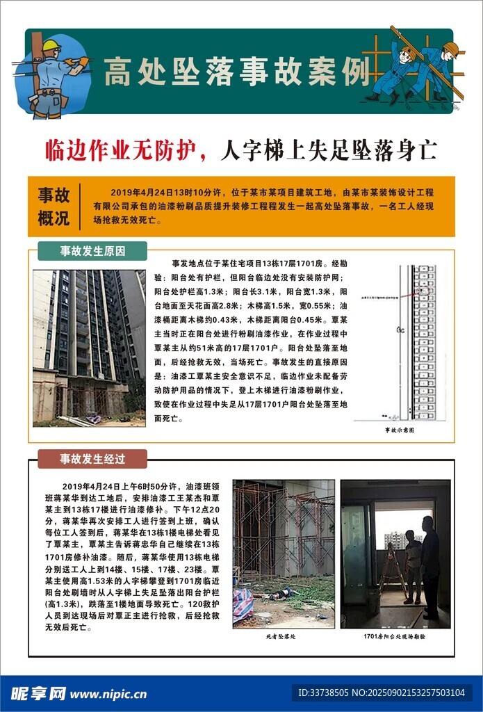 高處墜落安全宣傳海報(bào)