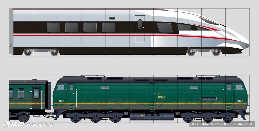 高速列車與貨運(yùn)列車展示