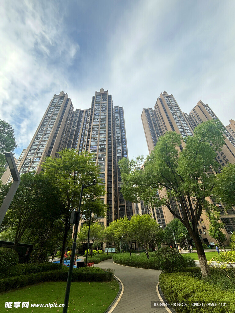 城市中的高樓與綠化景觀