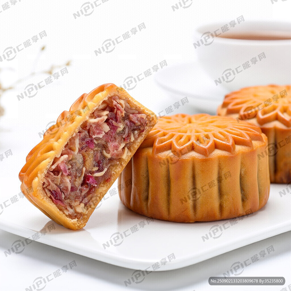 云腿鮮花月餅高清