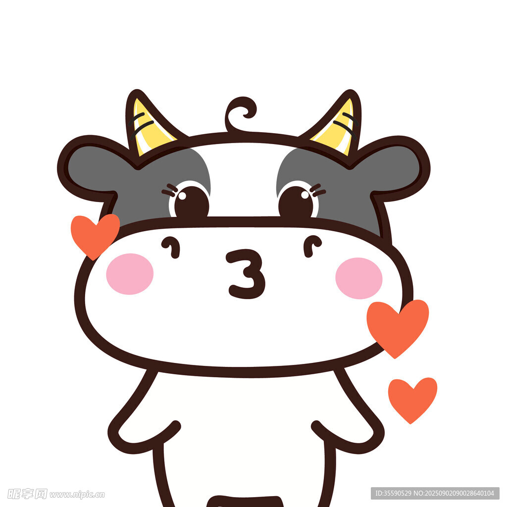 可愛(ài)小牛比心