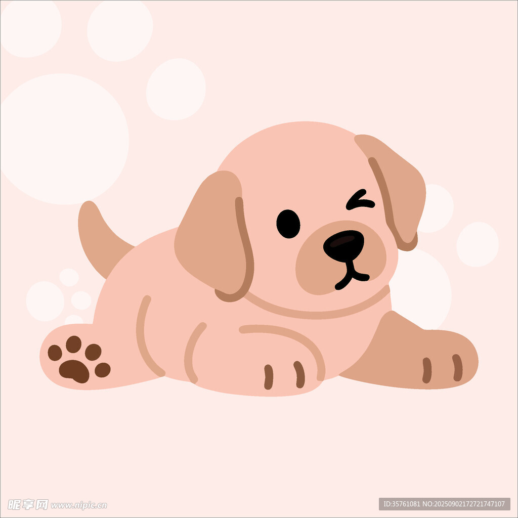 金毛犬創(chuàng)意抽象兒童手繪插畫(huà)