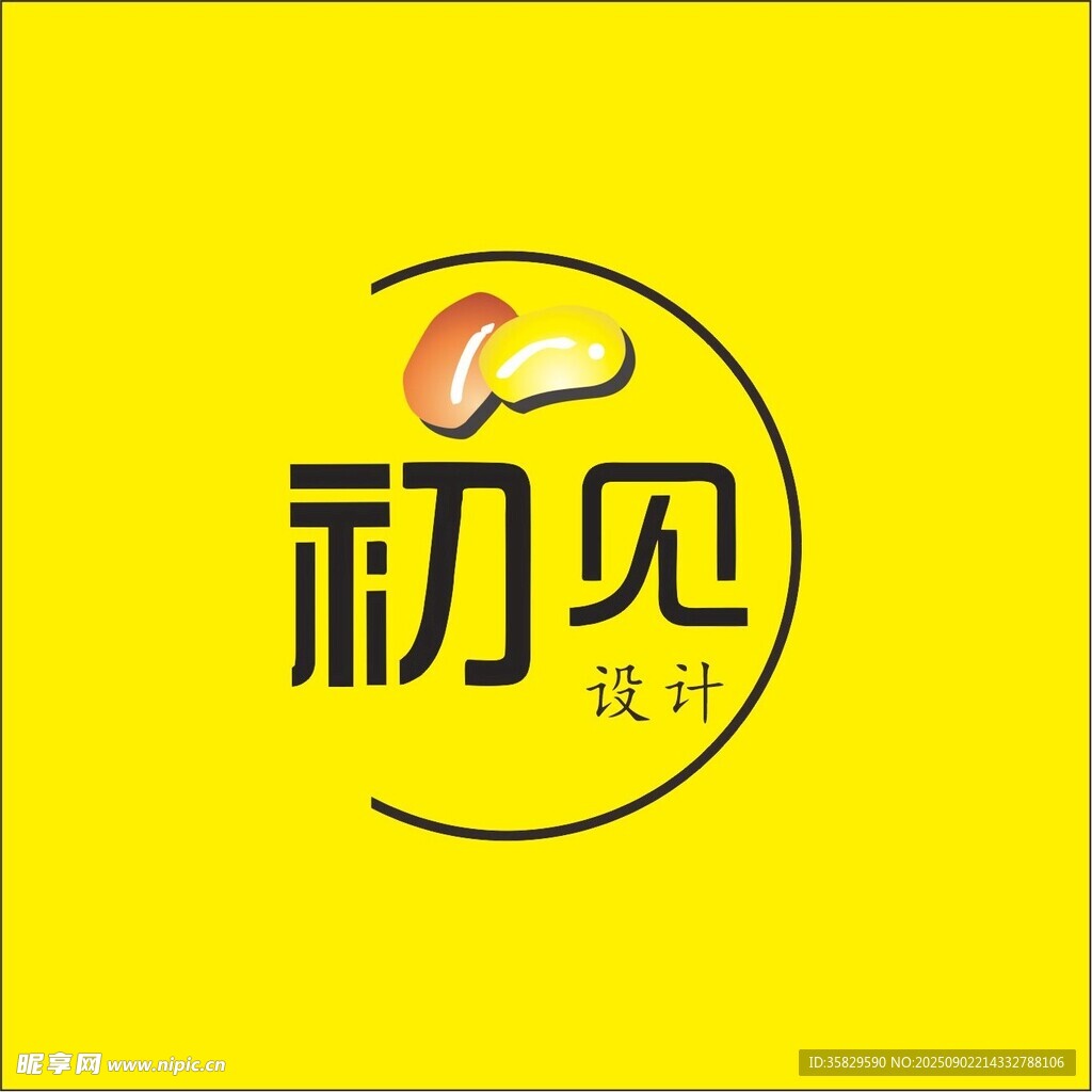 初見設(shè)計黃色標(biāo)志圖案