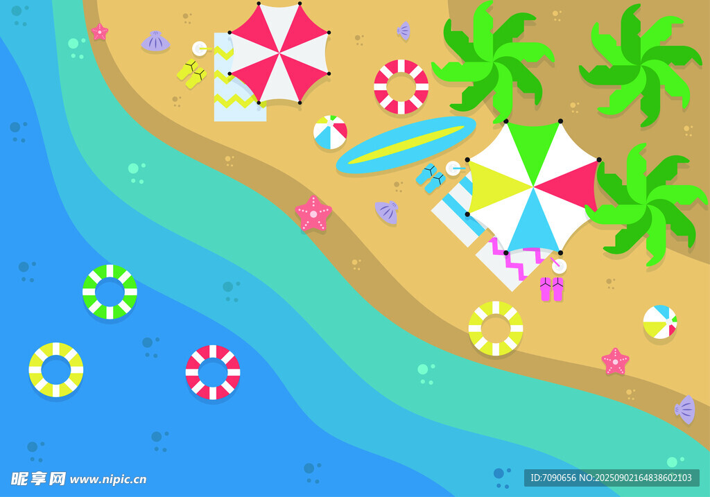 夏日海灘度假場景