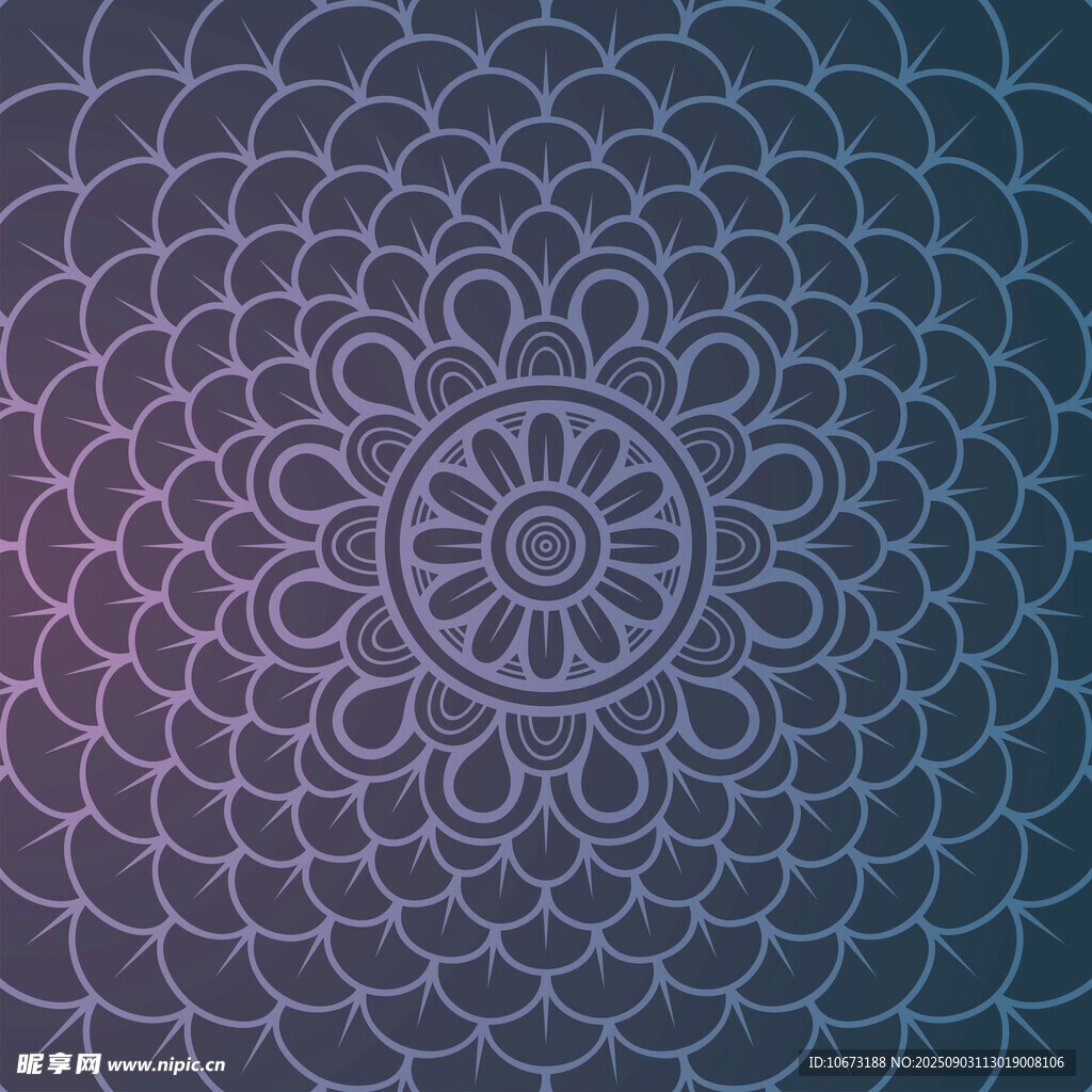 夢幻漸變曼陀羅圖案